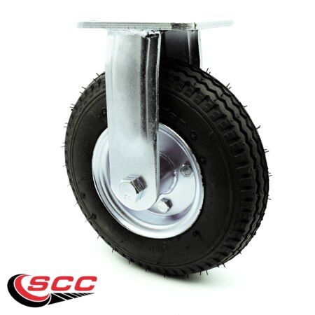 SERVICE CASTER 8 Inch Black Pneumatic Wheel Rigid Caster SCC-100R280-PNB